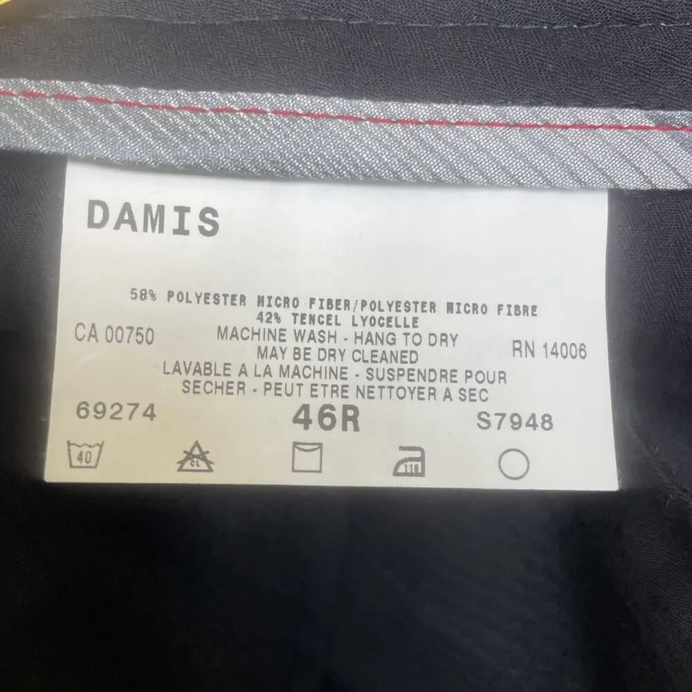 New Mens Coppley Dreamweave Slacks Damis Black Textured Unhemmed 46 Regular